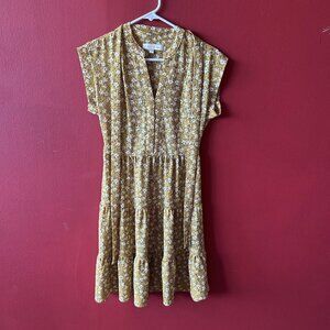 Floral Yellow Tiered Dress